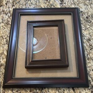 Elegant Brown Wooden Picture Frame Set 8 X 10 and 4 X 6.